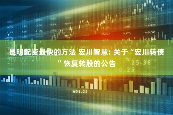 昆明配资最快的方法 宏川智慧: 关于“宏川转债”恢复转股的公告
