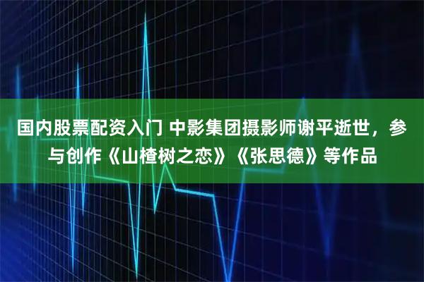 国内股票配资入门 中影集团摄影师谢平逝世，参与创作《山楂树之恋》《张思德》等作品