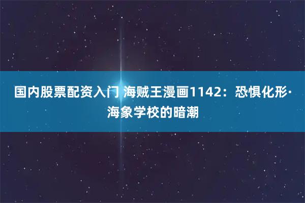 国内股票配资入门 海贼王漫画1142：恐惧化形·海象学校的暗潮