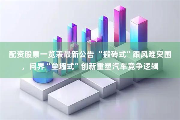 配资股票一览表最新公告 “搬砖式”跟风难突围，问界“垒墙式”创新重塑汽车竞争逻辑
